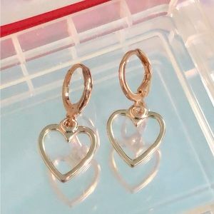 Gold Heart Earrings